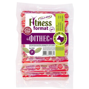 Сосиски Алан Фитнес вареные в/с в/у, 225г (4823036501879)