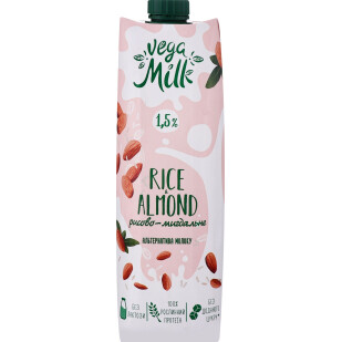 Напиток рисово-миндальный Vega Milk ультрапастеризованный 1,5%, 950мл (4820192262088)
