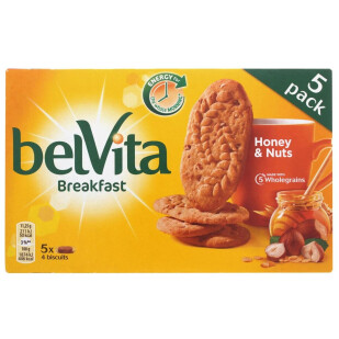 Печиво BelVita з медом та горіхами, 225г (7622210899255)
