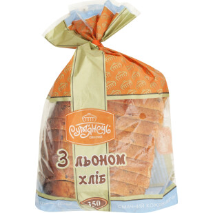 Хліб Рум'янець з льоном нарізний, 350г (4820062051620)
