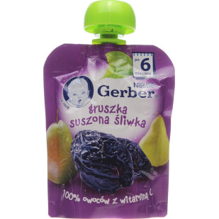 Пюре Gerber груша-чернослив, 90г (7613035956872)