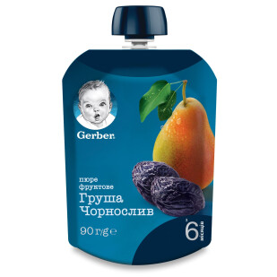Пюре Gerber груша-чорнослив, 90г (7613035956872)