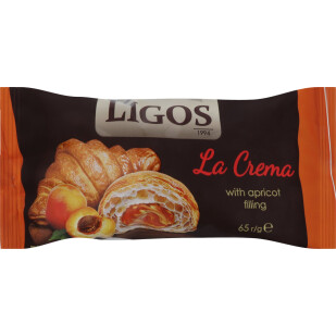 Круасан Ligos з начинкою зі смаком абрикоса, 65г (4820057861081)