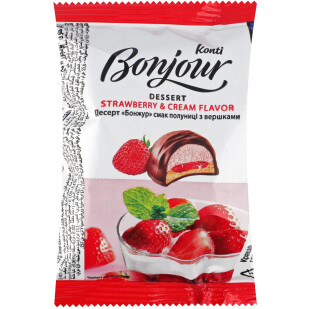 Десерт Konti Bonjour полуниця з вершками, 29г (4823012247203)