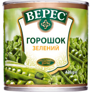 Горошек Верес зеленый из мозговых сортов, 420г (4820008096609)