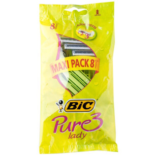 Набор бритв без сменных картриджей BIC Pure 3 Lady 8 шт (3086126726991)