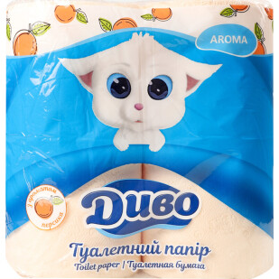 Бумага туалетная Диво Aroma Персик 2-слойная, 4шт (4820003836026)