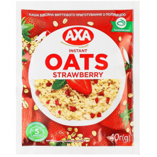 Каша вівсяна Axa з полуницею миттєвого приготування, 40г (4820008123268)