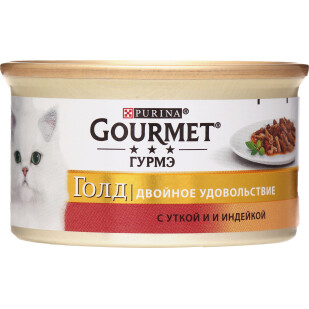Корм Gourmet Gold с уткой и индейкой ж/б, 85г (7613031381050)