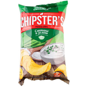 Чипсы Chipster's со вкусом сметаны и зелени, 70г (4820182740060)