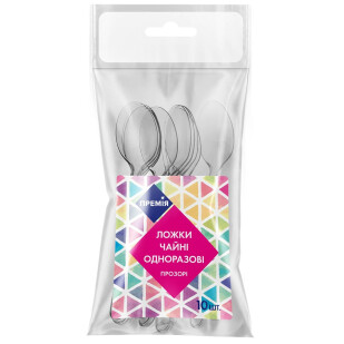 Ложки чайные Премія пластиковые прозрачные, 10шт (4823096420257)