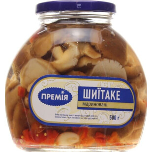 Гриби Шиїтаке Премія мариновані стерилізовані, 500г (4824034039135)