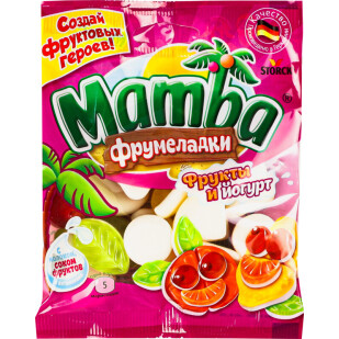 Мармелад жувальний Mamba Фрумеладки Фрукти-йогурт, 72г (4014400922912)