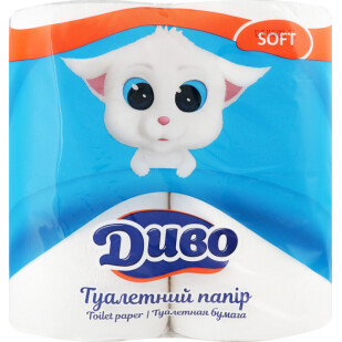 Папір туалетний Диво целюлозний 2-шаровий, 4шт/уп (4820003831915)