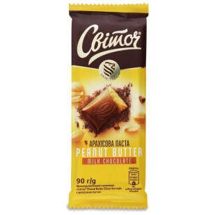 Шоколад молочный Світоч с арахисовой пастой, 90г (7613039545850)