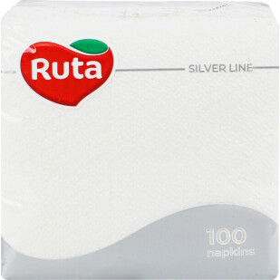 Серветки паперові Ruta білі 235x235мм, 100шт/уп (4820023740495)