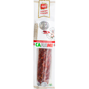 Колбаса М'ясна Гільдія Салями с/к в/с, 340г (4823079002173)