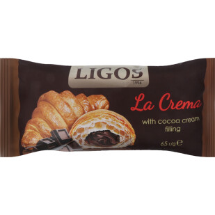 Круассан Ligos с начинкой крем-какао, 65г (4820057860862)
