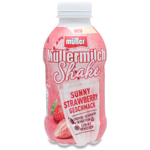 Напиток молочный Mullermilch Шейк клубника 3,5%, 400мл (42375708)