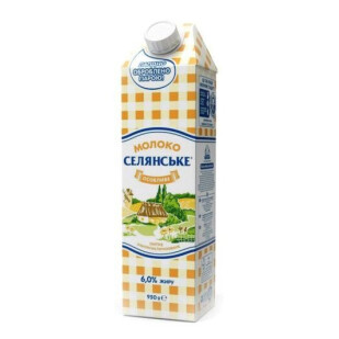 Молоко ультрапастеризованное Селянське 6%, 950г (4820003486054)