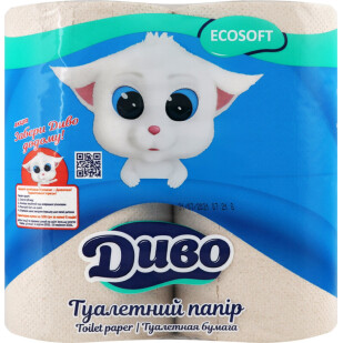 Папір туалетний Диво 2-шаровий, 4шт/уп (4820003831892)