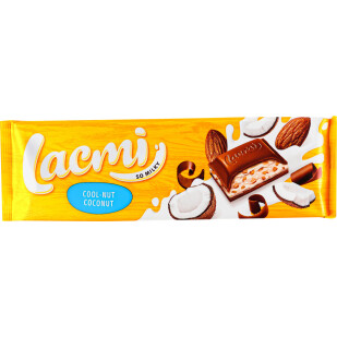 Шоколад молочный Roshen Lacmi миндаль-кокос, 280г (4823077638824)
