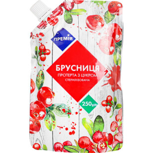 Брусника Премія перетертая с сахаром, 250г (4823096402604)