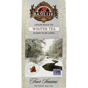 Чай черный Basilur Winter Tea с ароматом клюквы, 100г (4792252100398)