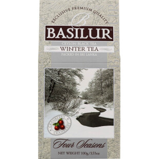 Чай чорний Basilur Winter Tea з ароматом журавлини, 100г (4792252100398)