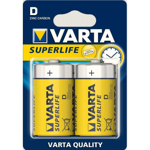 Батарейка Varta (R20) Superlife, 2шт/уп (4008496556342)