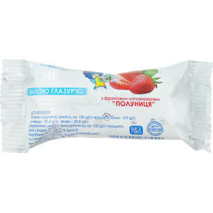 Сырок Волошкове Поле в белой глазури клубника 26%, 36г (4820004237440)