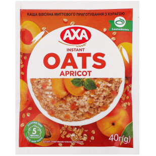 Каша вівсяна Axa з курагою миттєвого приготування, 40г (4820008126023)