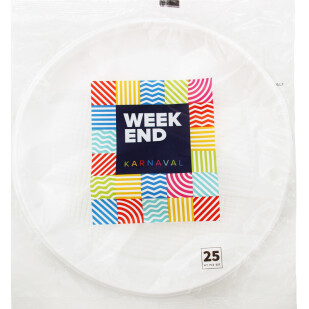 Тарелки Weekend пластиковые 205мм, 25шт/уп (4820057100340)