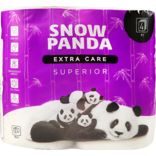 Папір туалетний Сніжна панда Extra Care Superior 4-шаровий, 8шт (4820183970633)