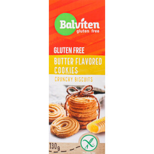 Печенье Balviten со вкусом сливочного масла без глютена, 130г (5907653103797)