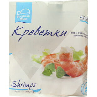 Креветки Водный мир 70+ замороженные, 400г (4820088412580)