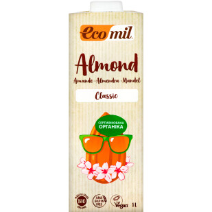 Молоко растительное органическое Ecomil из миндаля классическое, 1л (8428532230153)