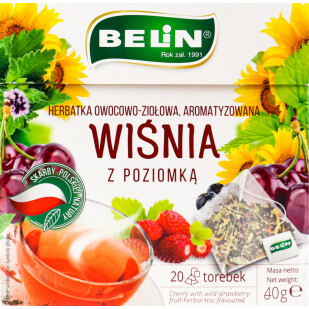 Чай фруктово-ягідний Belin з вишнею та суницею, 20*2г (5900675007470)