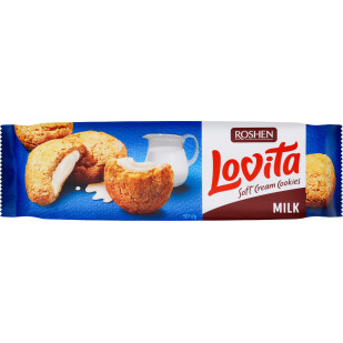 Печиво Roshen Lovita Soft Cream Cookies milk, 127г (4823077636400)