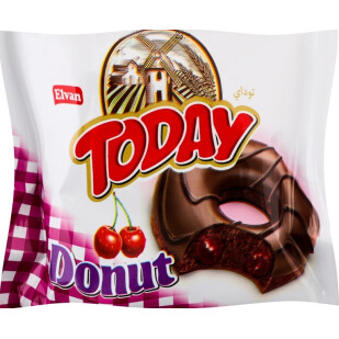 Донат Elvan с вишневым кремом в шоколадной глазури, 50г (8693029604209)