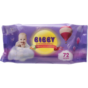 Салфетки влажные Bibby детские, 72шт/уп (4824034045624)
