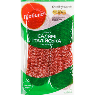 Ковбаса Глобіно Салямі Італійська с/к в/г нарізка, 80г (4820112651640)