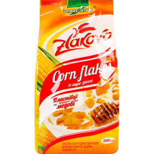 Пластівці кукурудзяні Золоте зерно медові, 300г (4820017297042)