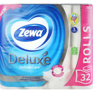 Бумага туалетная Zewa Deluxe 3-слойная, 32шт (7322541343181)
