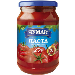 Паста Чумак томатна стекло, 350г (4820156766058)