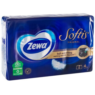 Платочки носовые Zewa Softis Original 4-слойные, 6шт (7322541112275)
