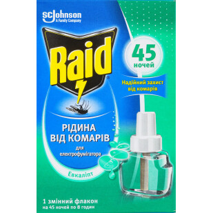 Рідина для фумігатора Raid Евкаліпт від комарів на 45 ночей, шт (4620000431763)