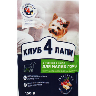 Корм для собак Club 4 Paws с курицей в желе, 100г (4820083908880)
