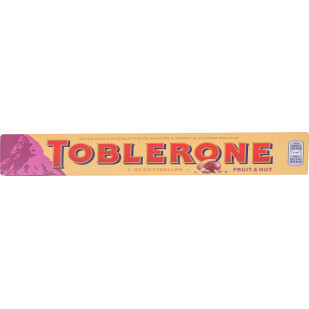 Шоколад молочный Toblerone изюм нуга мед миндаль, 100г (7622300107932)