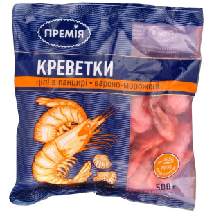 Креветки Премія неочищенные в/м 70/90, 500г (4824034034628)